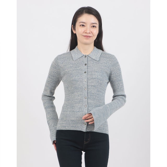 COMPACT RIB KNIT SHIRTS （BLUE）