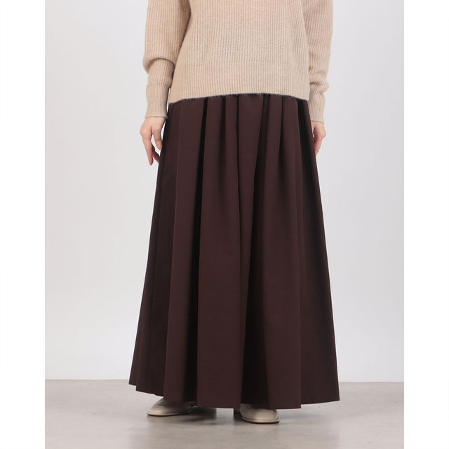 2WAY ADJUST FLARE SKIRT （BROWN）