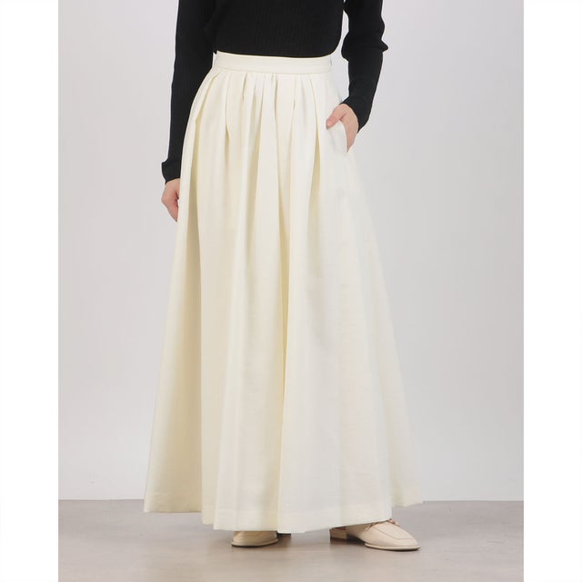 2WAY ADJUST FLARE SKIRT （WHITE）