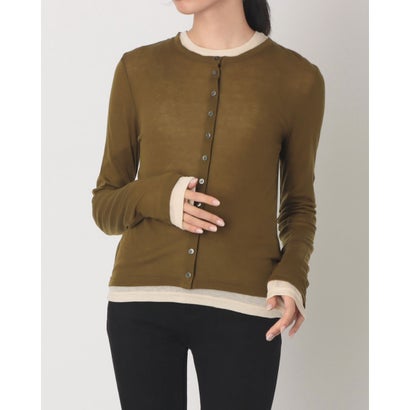 SOFT SHEER LAYERED TOPS （KHAKI）｜詳細画像