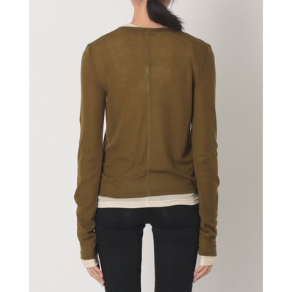 SOFT SHEER LAYERED TOPS （KHAKI）｜詳細画像