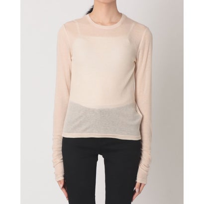 SOFT SHEER LAYERED TOPS （KHAKI）｜詳細画像
