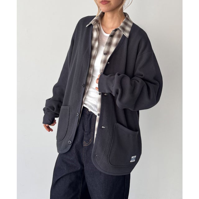 ARMY TWILL ハニカムカーディガン （チャコールグレー）