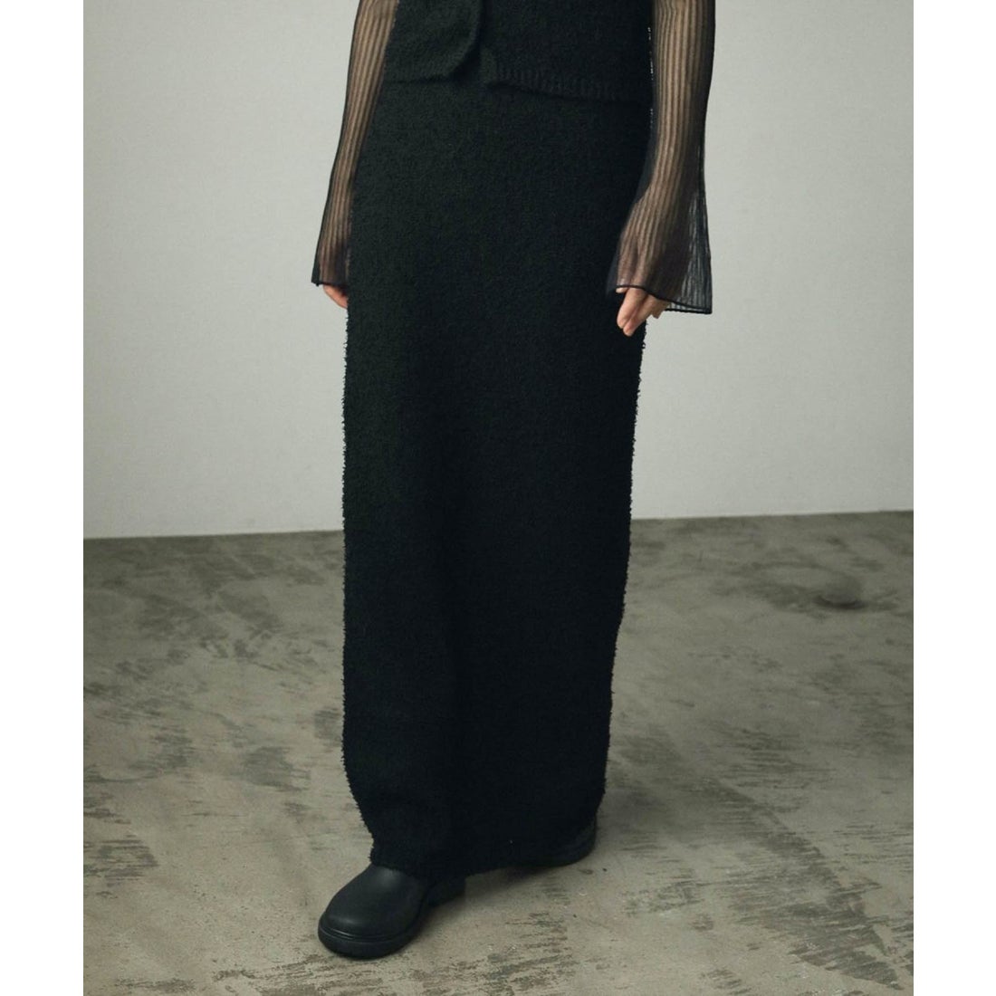 キャナルジーン CANAL JEAN anuke(アンヌーク) Knotyarn Knit Skirt anukeニットカーディガン、ニットスカートセット