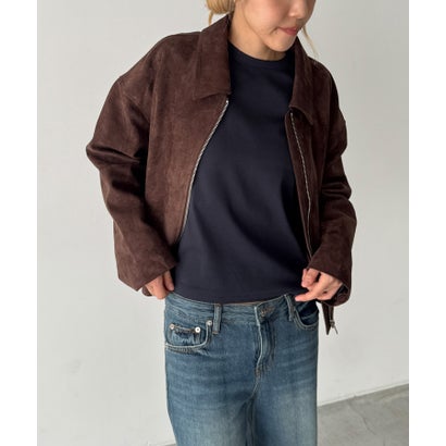 El mar(エルマール) コットンストレッチロングTシャツ （ブラック）｜詳細画像