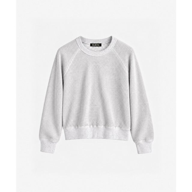 HARING ラグランワッフルロンT （アッシュ）