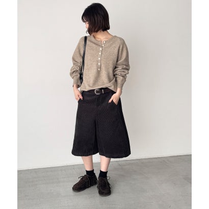 El mar コーデュロイハーフパンツ （チャコールグレー）｜詳細画像