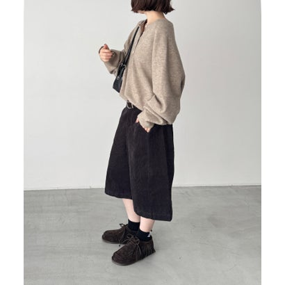 El mar コーデュロイハーフパンツ （チャコールグレー）｜詳細画像