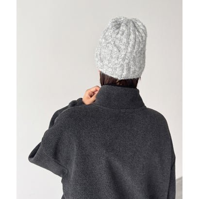 El mar ケーブル編みニットCAP （チャコールグレー）｜詳細画像