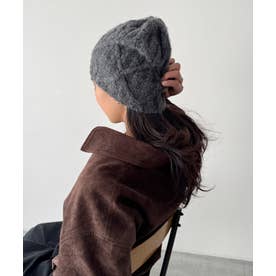 El mar ケーブル編みニットCAP （チャコールグレー）