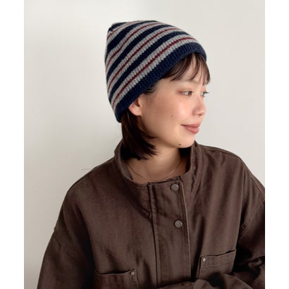 El mar レトロボーダーニットCAP （ネイビー）｜詳細画像