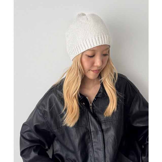 El mar リブ切り替えニットCAP （オフホワイト）