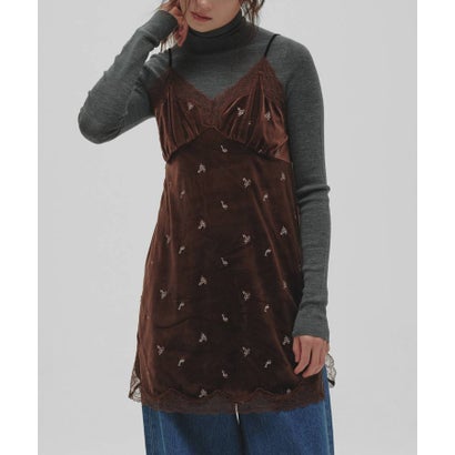 キャナルジーン CANAL JEAN TODAYFUL Petit Flower Velour Tunic プチフラワーベロアチュニック/12620411 （チョコ）｜詳細画像