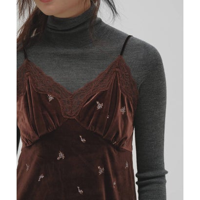 キャナルジーン CANAL JEAN TODAYFUL Petit Flower Velour Tunic プチフラワーベロアチュニック/12620411 （チョコ）｜詳細画像