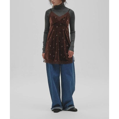 キャナルジーン CANAL JEAN TODAYFUL Petit Flower Velour Tunic プチフラワーベロアチュニック/12620411 （チョコ）｜詳細画像