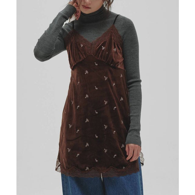 TODAYFUL Petit Flower Velour Tunic プチフラワーベロアチュニック/12620411 （チョコ）