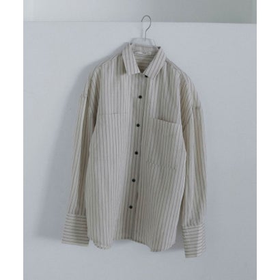 キャナルジーン CANAL JEAN anuke Opencollar Stripe Shirts オープンカラーストライプシャツ/62620414 （ピンク）｜詳細画像