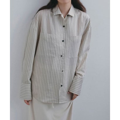 キャナルジーン CANAL JEAN anuke Opencollar Stripe Shirts オープンカラーストライプシャツ/62620414 （ピンク）｜詳細画像