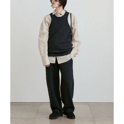 キャナルジーン CANAL JEAN anuke Opencollar Stripe Shirts オープンカラーストライプシャツ/62620414 （アイボリー）｜詳細画像