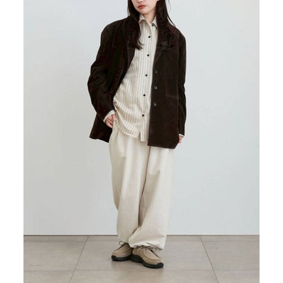 キャナルジーン CANAL JEAN anuke Opencollar Stripe Shirts オープンカラーストライプシャツ/62620414 （アイボリー）｜詳細画像