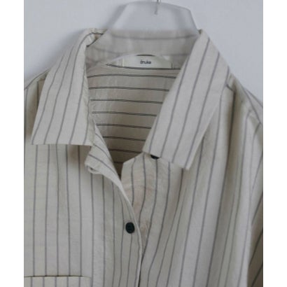 キャナルジーン CANAL JEAN anuke Opencollar Stripe Shirts オープンカラーストライプシャツ/62620414 （アイボリー）｜詳細画像
