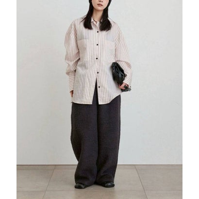 キャナルジーン CANAL JEAN anuke Opencollar Stripe Shirts オープンカラーストライプシャツ/62620414 （アイボリー）｜詳細画像