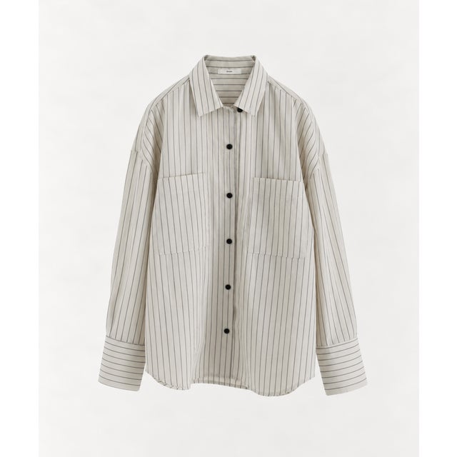 anuke Opencollar Stripe Shirts オープンカラーストライプシャツ/62620414 （アイボリー）