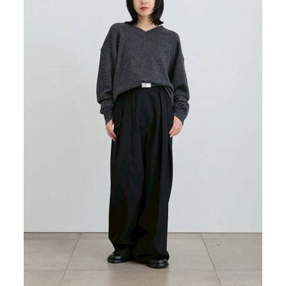 anuke Wool Vneck Knit ウールVネックニット/62620530 （チャコールグレー）｜詳細画像