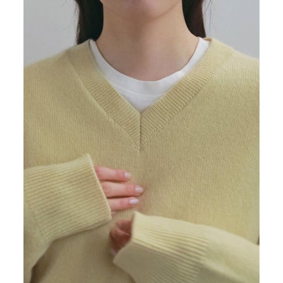 anuke Wool Vneck Knit ウールVネックニット/62620530 （チャコールグレー）｜詳細画像