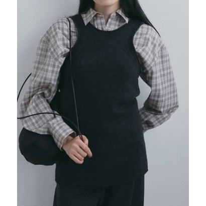 キャナルジーン CANAL JEAN anuke Knit Long Tanktop ニットロングタンクトップ/62620507 （チャコールグレー）｜詳細画像