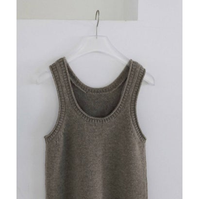 キャナルジーン CANAL JEAN anuke Knit Long Tanktop ニットロングタンクトップ/62620507 （チャコールグレー）｜詳細画像