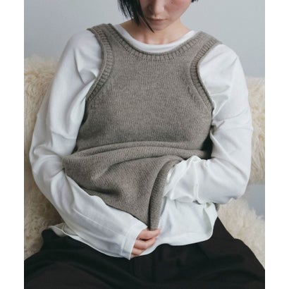 キャナルジーン CANAL JEAN anuke Knit Long Tanktop ニットロングタンクトップ/62620507 （チャコールグレー）｜詳細画像