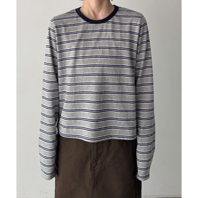 Lakey Park マルチボーダーロングTシャツ （レッド）｜詳細画像