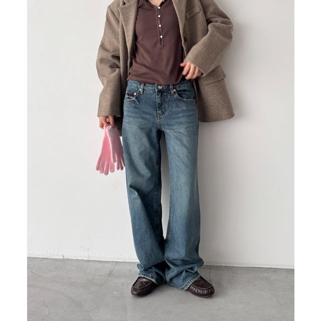 El mar ロールーズストレート10オンスデニムパンツ 617 （インディゴ）