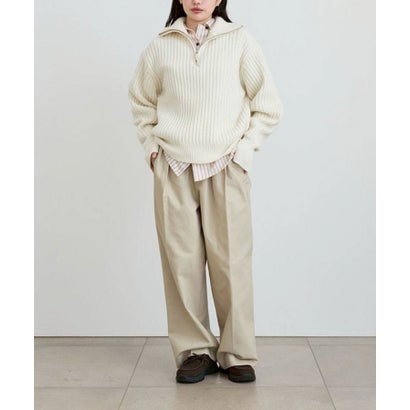 anuke Halfzip Rib Knit ハーフジップリブニット/62620550 （アイボリー）｜詳細画像