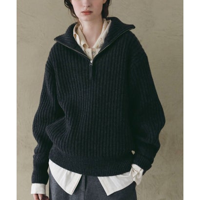 anuke Halfzip Rib Knit ハーフジップリブニット/62620550 （アイボリー）｜詳細画像