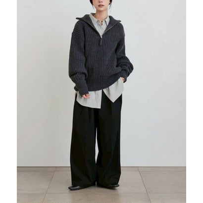 anuke Halfzip Rib Knit ハーフジップリブニット/62620550 （アイボリー）｜詳細画像