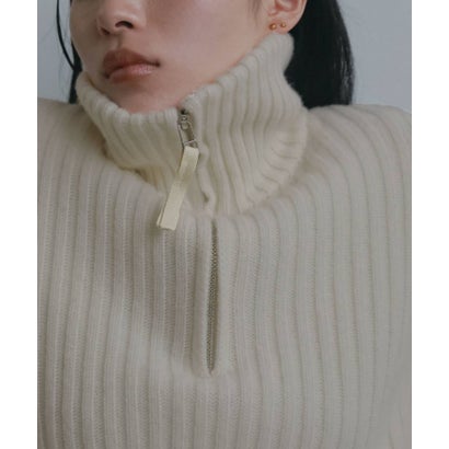 anuke Halfzip Rib Knit ハーフジップリブニット/62620550 （チャコールグレー）｜詳細画像