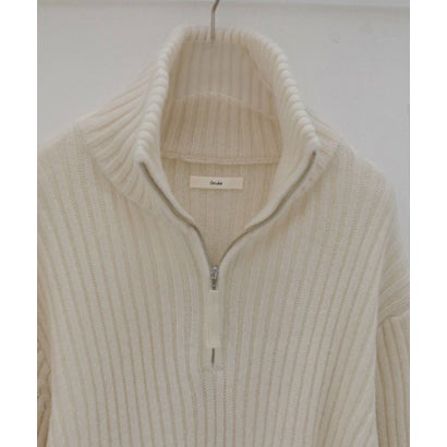 anuke Halfzip Rib Knit ハーフジップリブニット/62620550 （チャコールグレー）｜詳細画像