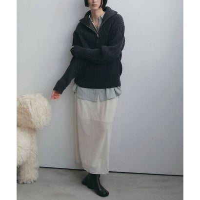 anuke Halfzip Rib Knit ハーフジップリブニット/62620550 （チャコールグレー）｜詳細画像