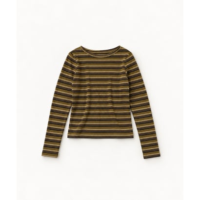 bebyyou マルチボーダーロングTシャツ （イエロー）｜詳細画像