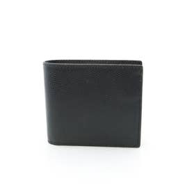 【訳あり商品】メンズ 二つ折り レザー 財布 F75206 BLK 黒 （ブラック）