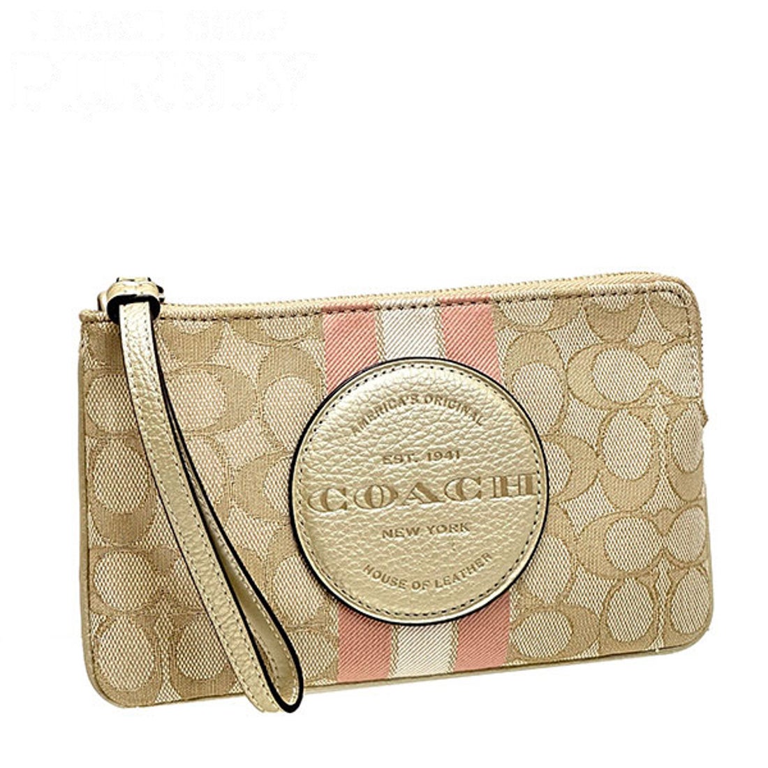 コーチ COACH ポーチ CF439IMV6D （カーキ/メタリックソフトゴールド 