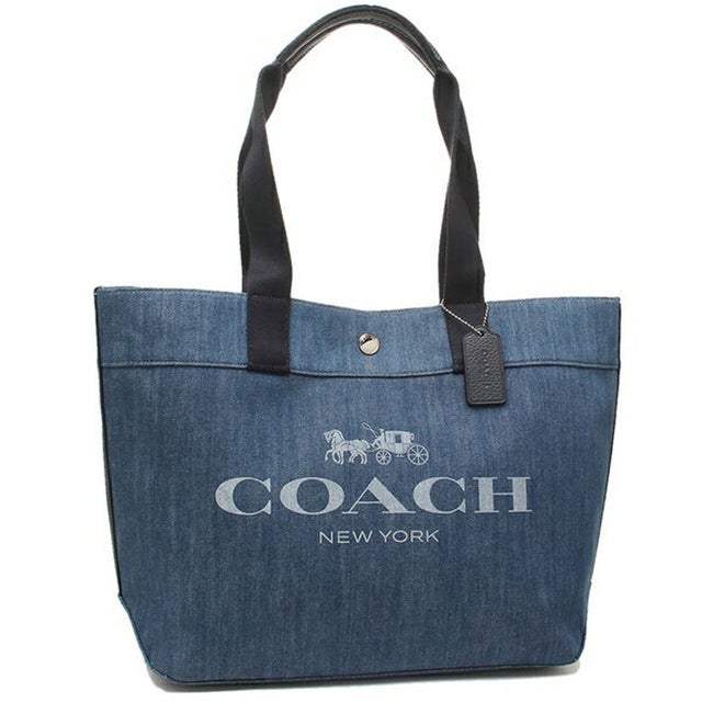 ☆定価6.4万円 新品 ちがい COACH トートバッグ デニム ブルー