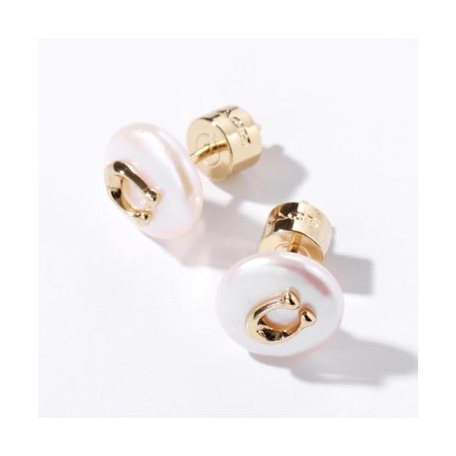 ピアス 351511GLD107 パール Cロゴ （ゴールド×ホワイト）