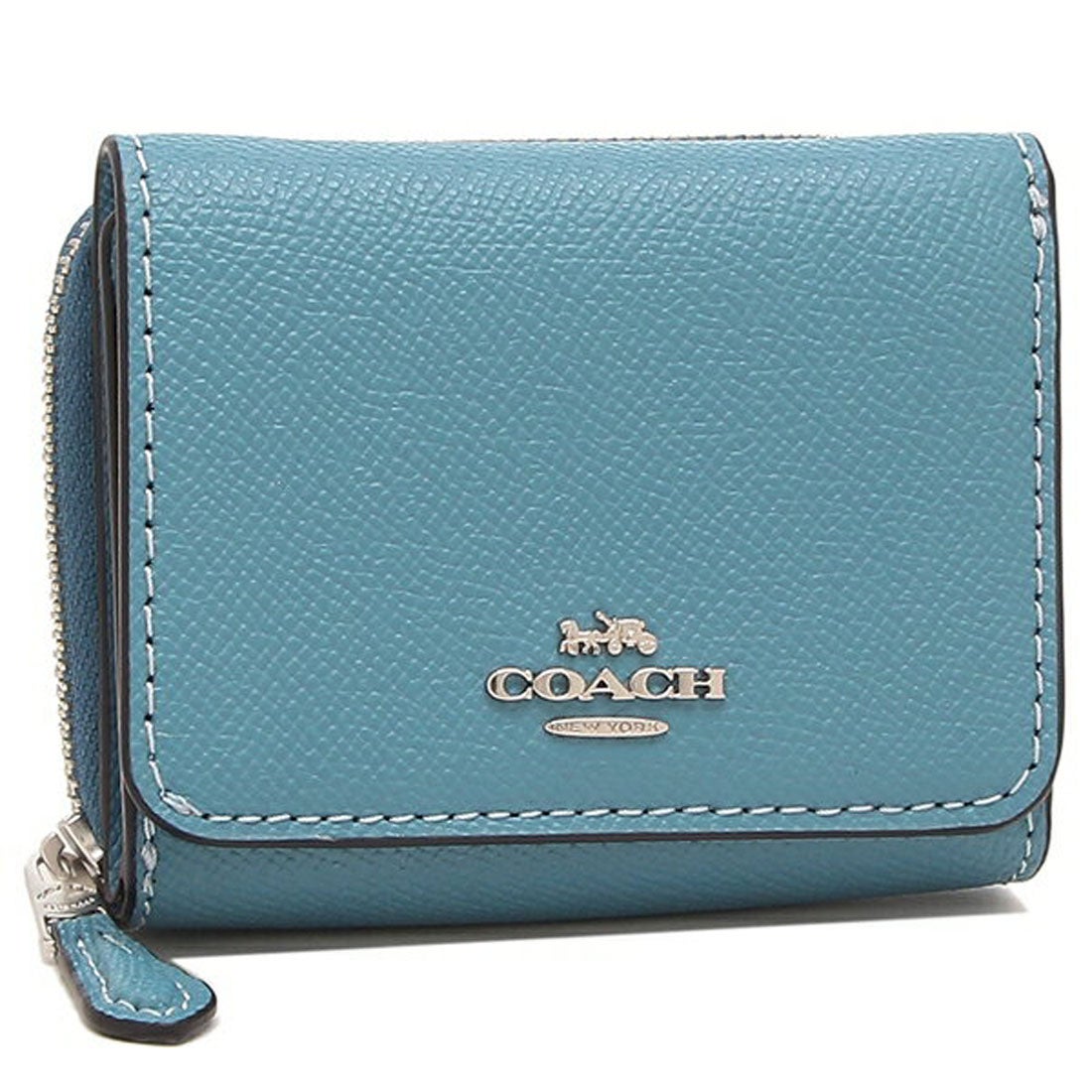 財布形開け口三つ折りCOACH（コーチ）財布 三つ折 ブルー - 折り財布