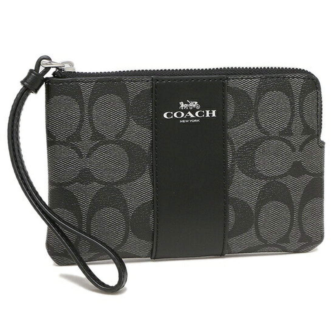 COACH コーチ シグネチャー黒 ブラック リストレット ポーチ 新品未