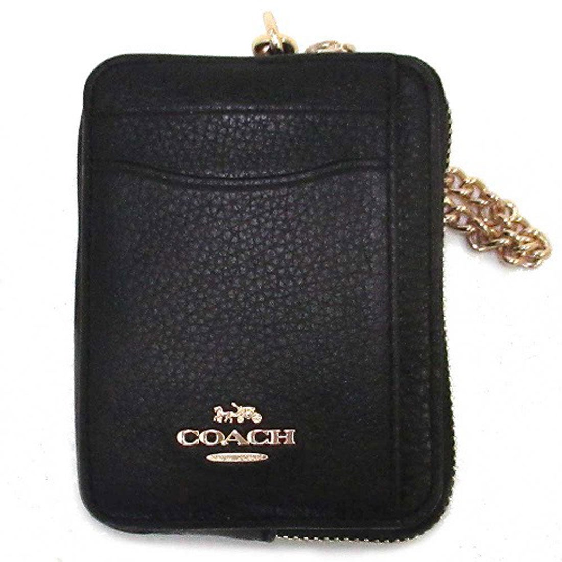 未使用品　COACH コーチ コインケース 6303 ブラック　ペブルド レザー