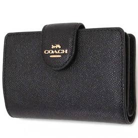 【新品】コーチ 二つ折り財布 ミディアムコーナー 黒 コーチ COACH コーチ 財布 COACH アウトレット レザー ミディアム