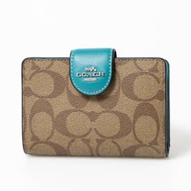コーチ COACH 折財布 二つ折り シグネチャー （カーキ×ブラック